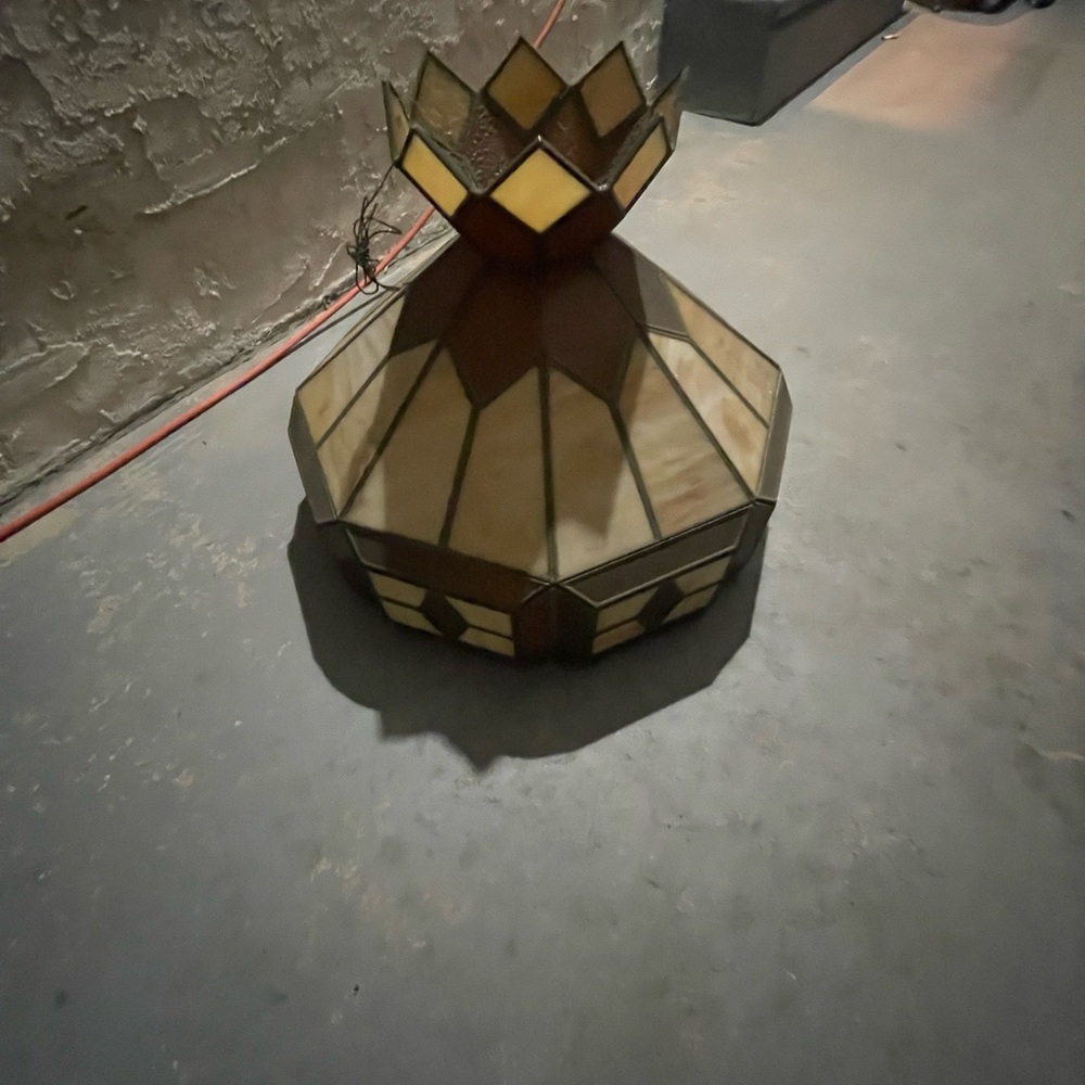 Vintage Stained Glass Ceiling Light Fixture